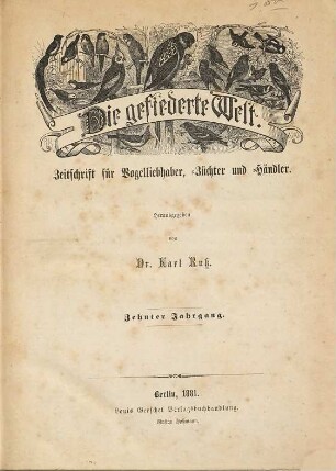 Gefiederte Welt : GW. 10. 1881