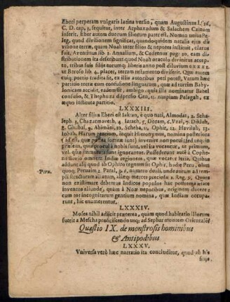 Quaestio IX. de monstrosis hominibus & Antipodibus