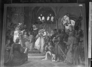 Gemäldezyklus zur Geschichte der Wittelsbacher: Vermählung Ottos des Erlauchten von Wittelbach mit Pfalzgräfin Agnes bei Rhein im Jahre 1225