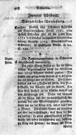 Zweyter Abschnitt. Buergerliche Verfassung