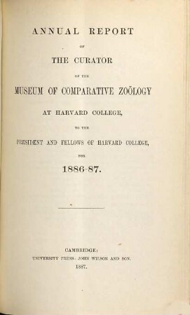 Annual report. 1886/87