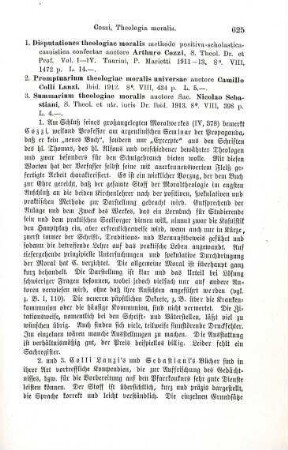 625-626 [Rezension] Cozzi, Arturo, Disputationes theologiae moralis methodo positiva-scholastica-casuistica confectae