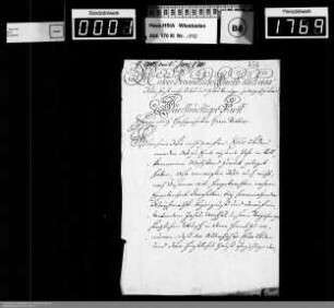 Weihnachts- und Neujahrsschreiben 1740/1741