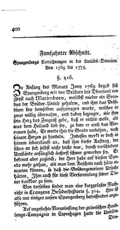 Spangenbergs Verrichtungen in der Unitäts-Direction von 1769 bis 1775