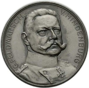 Medaille mit Brustbild des Generalfeldmarschalls Paul von Hindenburg, 1915