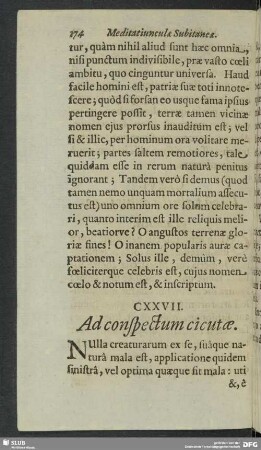 CXXVII. Ad conspectum cicutae
