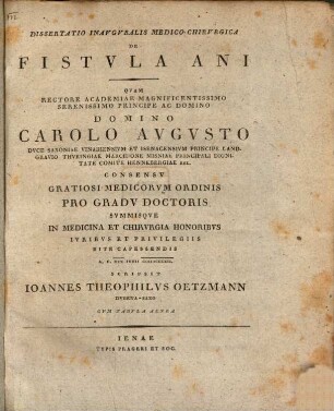 Diss. inaug. med. chir. de fistula ani