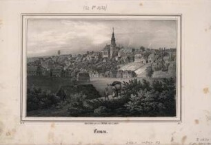 Ansicht von Treuen, Lithographie, 1841 : Treuen / Nach d. Natur gez. von C. W. Arldt. Lith. von C. Müller. - [Dresden] : [Pietzsch] , [1841]. - 1 Kunstblatt : Lithogr. ; 19 x 12 cm