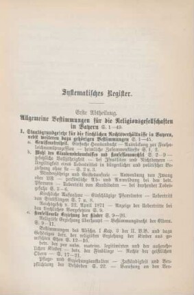 Systematisches Register