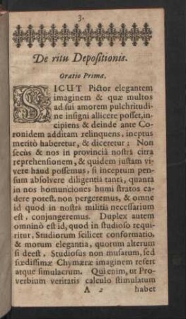 De ritu Depositionis. Oratio Prima.