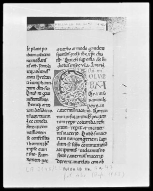 Bernhard von Clairvaux, Sermones in Cantitum Canticorum — Initiale C (olum), Folio 43 verso