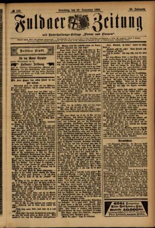 Dritte Ausgabe vom Samstag, den 28. November 1896.