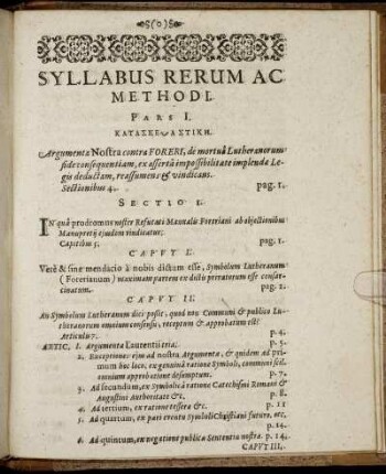 Syllabus Rerum Ac Methodi.