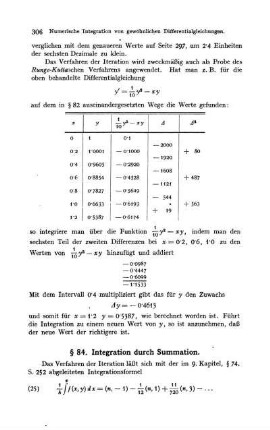 § 84. Integration durch Summation.