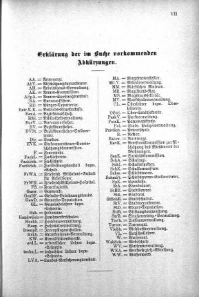 Erklärung der im Buche vorkommenden Abkürzungen