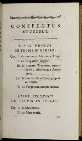 Conspectus Opusculi.