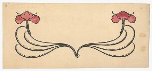 Buchschmuck : Stilisierte, schwungvolle Nelken