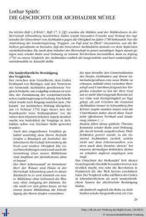Die Geschichte der Aichhalder Mühle.