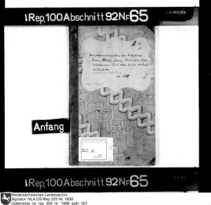 Prästationsregister (Korn und Geld) der Kirchspiele Dissen, Hilter, Glane, Steinhagen, Borgholzhausen und Laer, sowie die Stadt Wiedenbrück