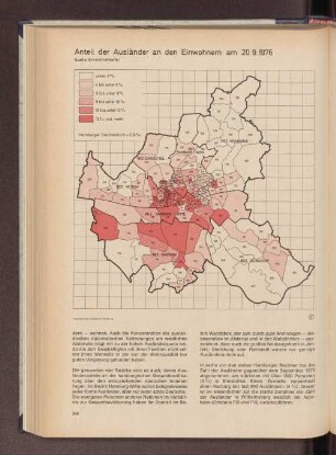 Anteil der Ausländer an den Einwohnern am 20.9.1976