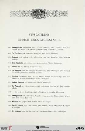 Verschiedene Einrichtungs-Gegenstände (Nr. 407-480)
