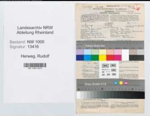 Entnazifizierung Rudolf Herweg, geb. 15.07.1889 ()