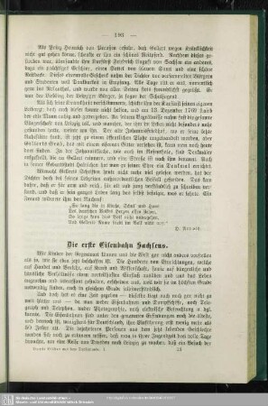 Die erste Eisenbahn Sachsens