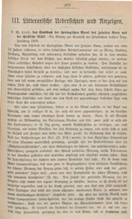 379-383 Litterarische Uebersichten und Anzeigen