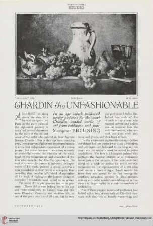82.1925 = Nr. 342: Chardin the unfashionable