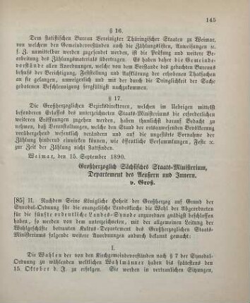 85. Ministerial-Bekanntmachung, die Wahlen zur fünften ordentlichen Landes-Synode betreffend
