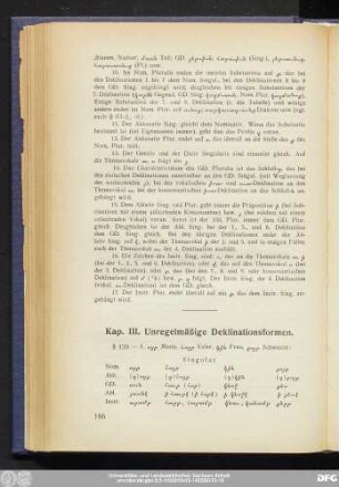 Kap. III. Unregelmäßige Deklinationsformen.