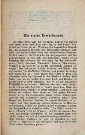 Die Glyptothek seiner Majestät des Königs Ludwig I. von Bayern : nach ihrer Geschichte und ihrem Bestande