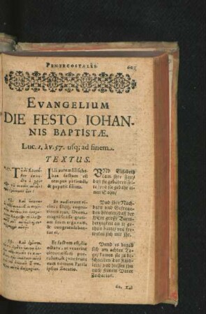 Evangelium Die Festo Johannis Baptistae.