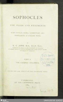 1: The Oedipus Tyrannus