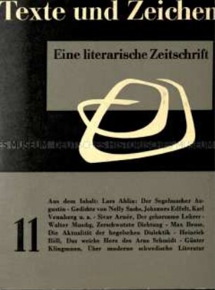 Eine literarische Zeitschrift. 3. Jahrgang 1957