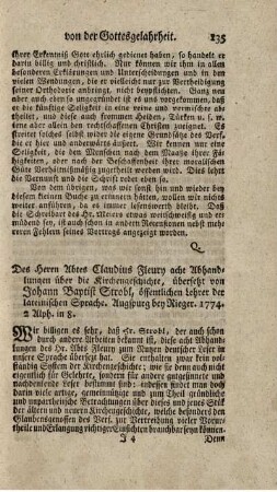 Acht Abhandlungen über die Kirchengeschichte.