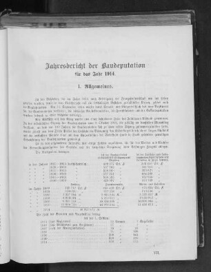 Jahresbericht der Baudeputation für das Jahr 1914.