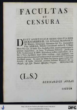 Facultas Et Censura.