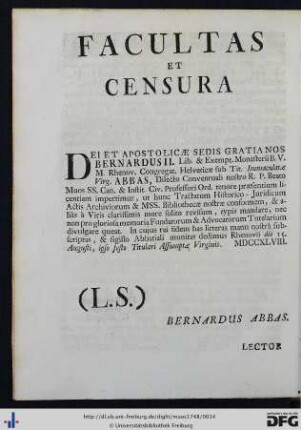 Facultas Et Censura.