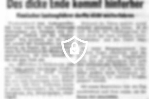 Das dicke Ende kommt hinterher
