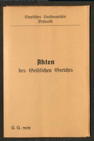 Karoline Tölke zu Oerlinghausen, Tochter der Witwe Tölke und Schwägerin des Musikus Kramer gegen Christian Krome, ältester Sohn des Kaufmanns G. E. Krome in Oerlinghausen, wegen einer Heirat