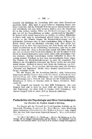Fortschritte der Psychologie und ihrer Anwendungen