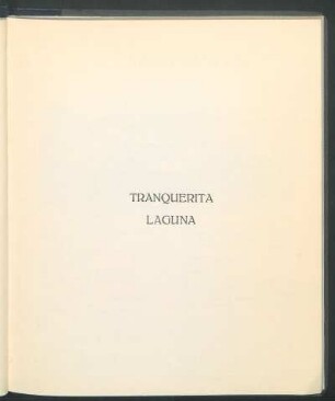 Tranquerita. - Laguna