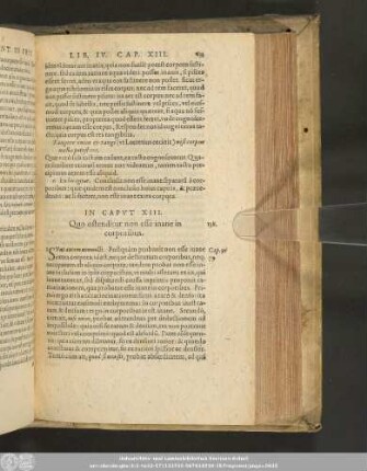 In Caput XIII. Quo ostenditur non esse inane in corporibus.