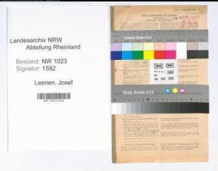 Entnazifizierung Josef Leenen , geb. 21.07.1905 (Verw.Sekretaer)