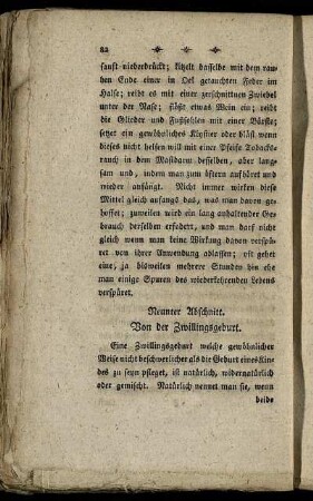 Neunter Abschnitt. Von der Zwillingsgeburt. - Eilfter Abschnitt. Von der widernatürlichen Geburt im allgemeinen.