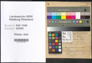 Entnazifizierung Karl Weber , geb. 06.11.1893 (Kaufmann)