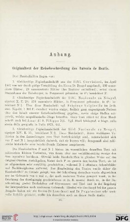 Anhang: Originaltext der Reisebeschreibung des Antonio de Beatis