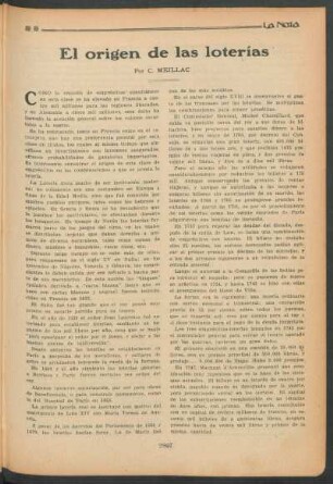 El origen de las loterías