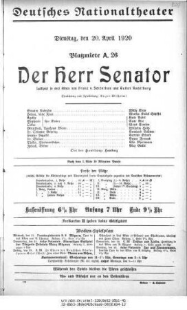 Der Herr Senator